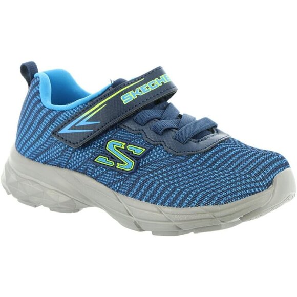Skechers Boys Blue Athletic Shoes With Velcro Strap & Comfortable Sole - 5 Tod - Picture 2 of 5